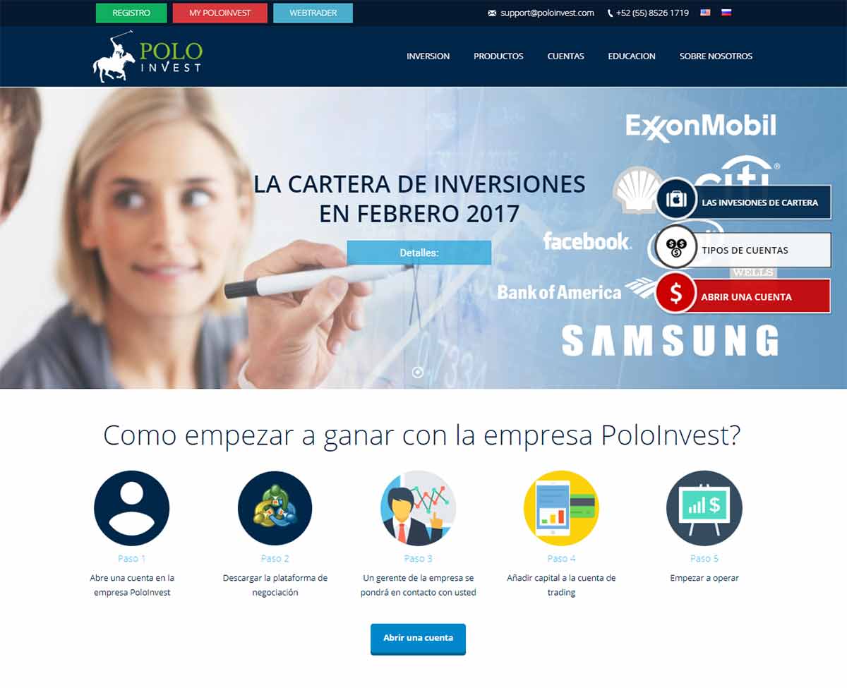 Página web de Polo Invest