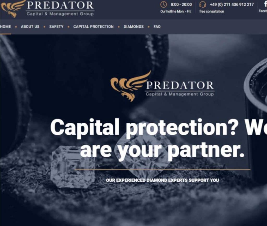 Sitio web de Predator Capital and Management Group