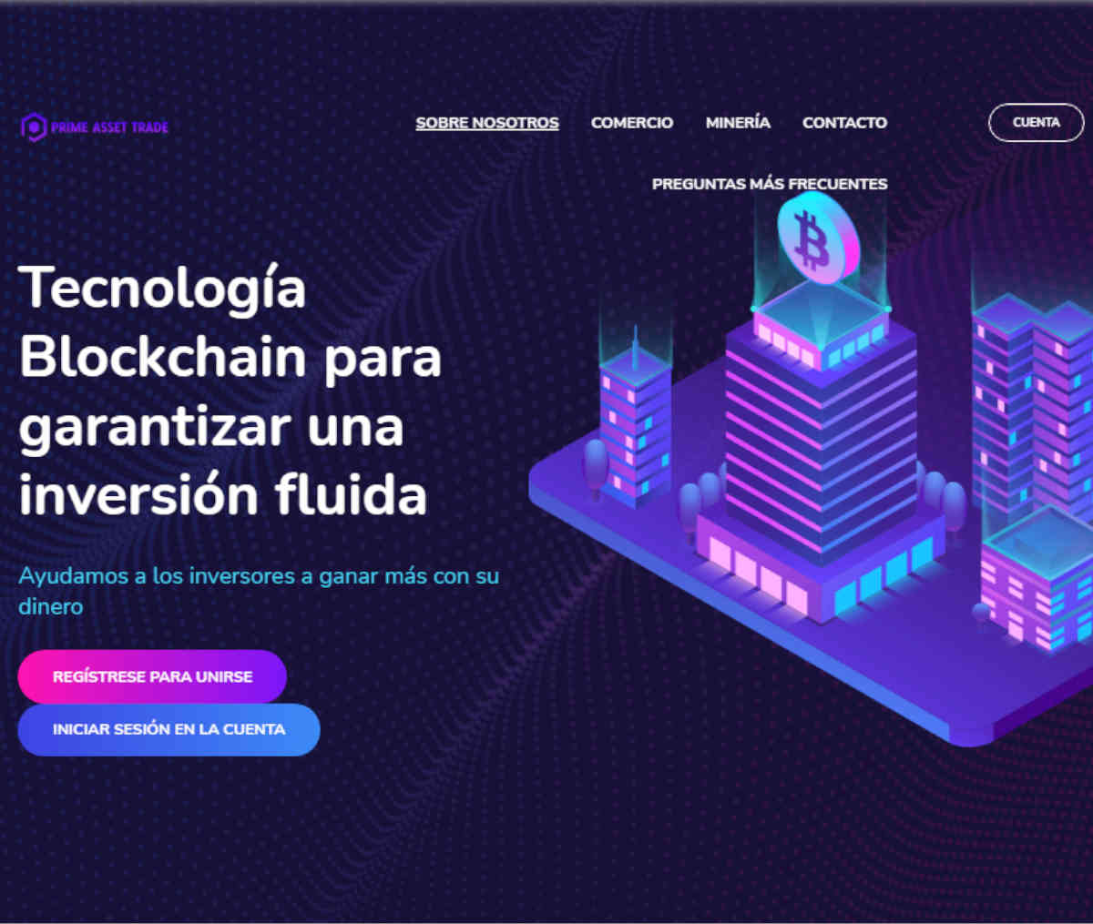 Página web de Prime Asset Trade