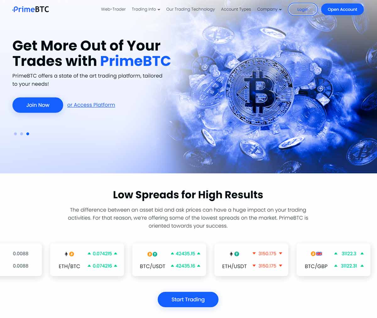 Página web de PrimeBTC