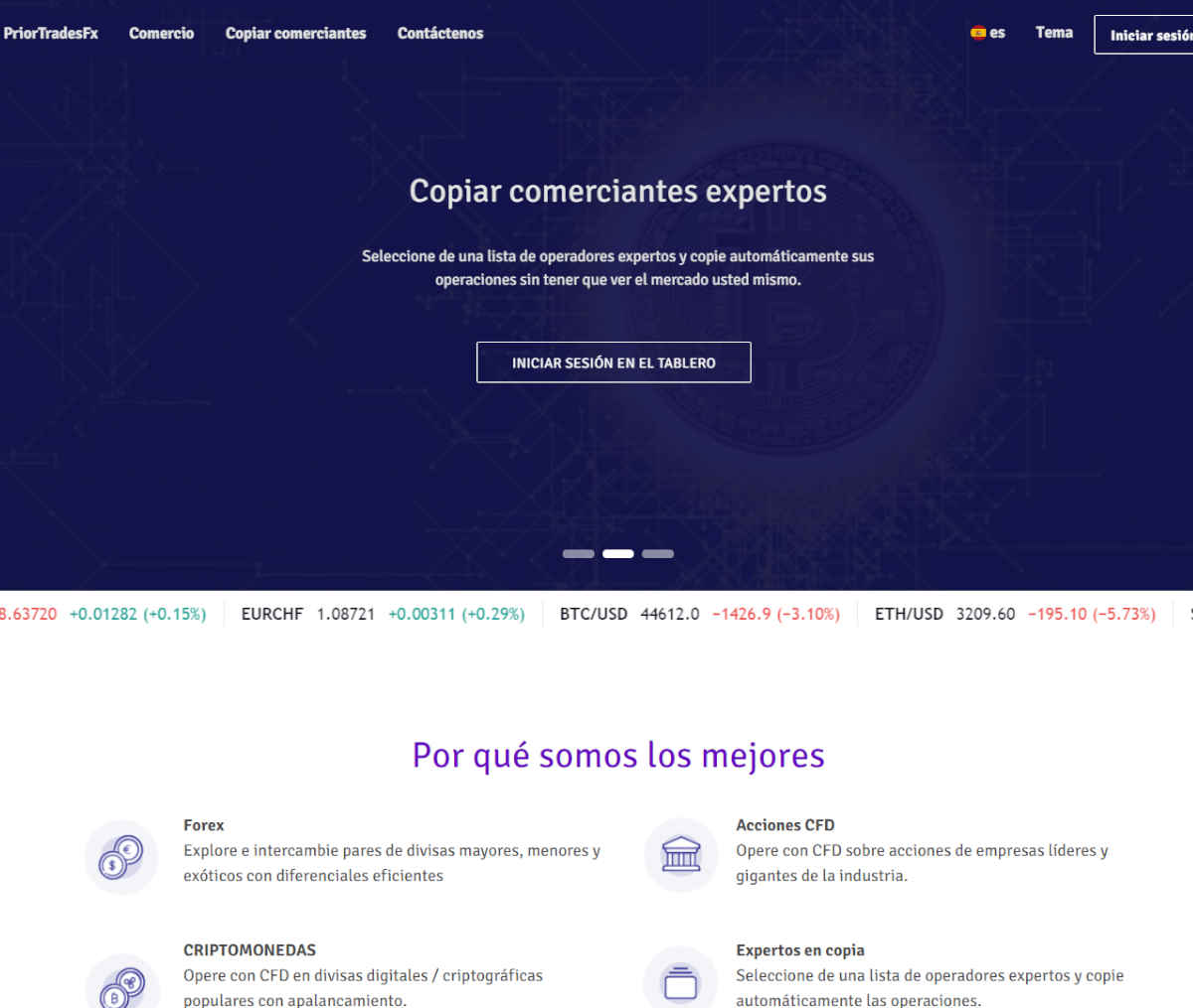 Página web de PriorTradesFx