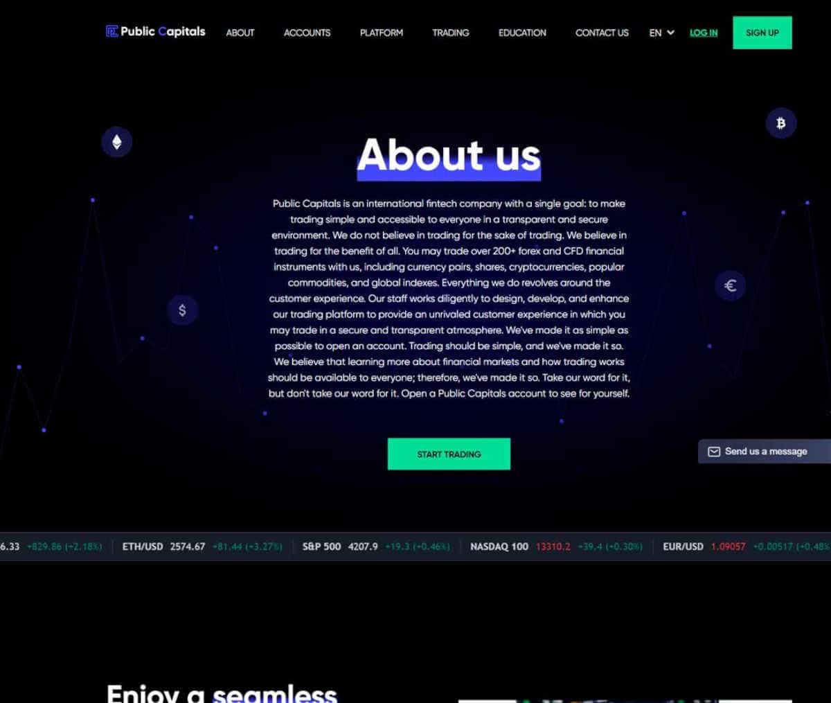 Página web de Public Capitals