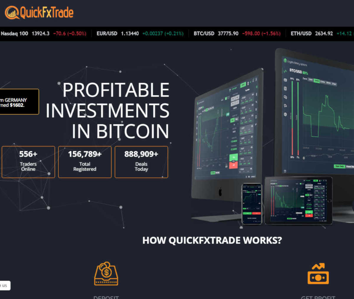Página web de QuickFxTrade