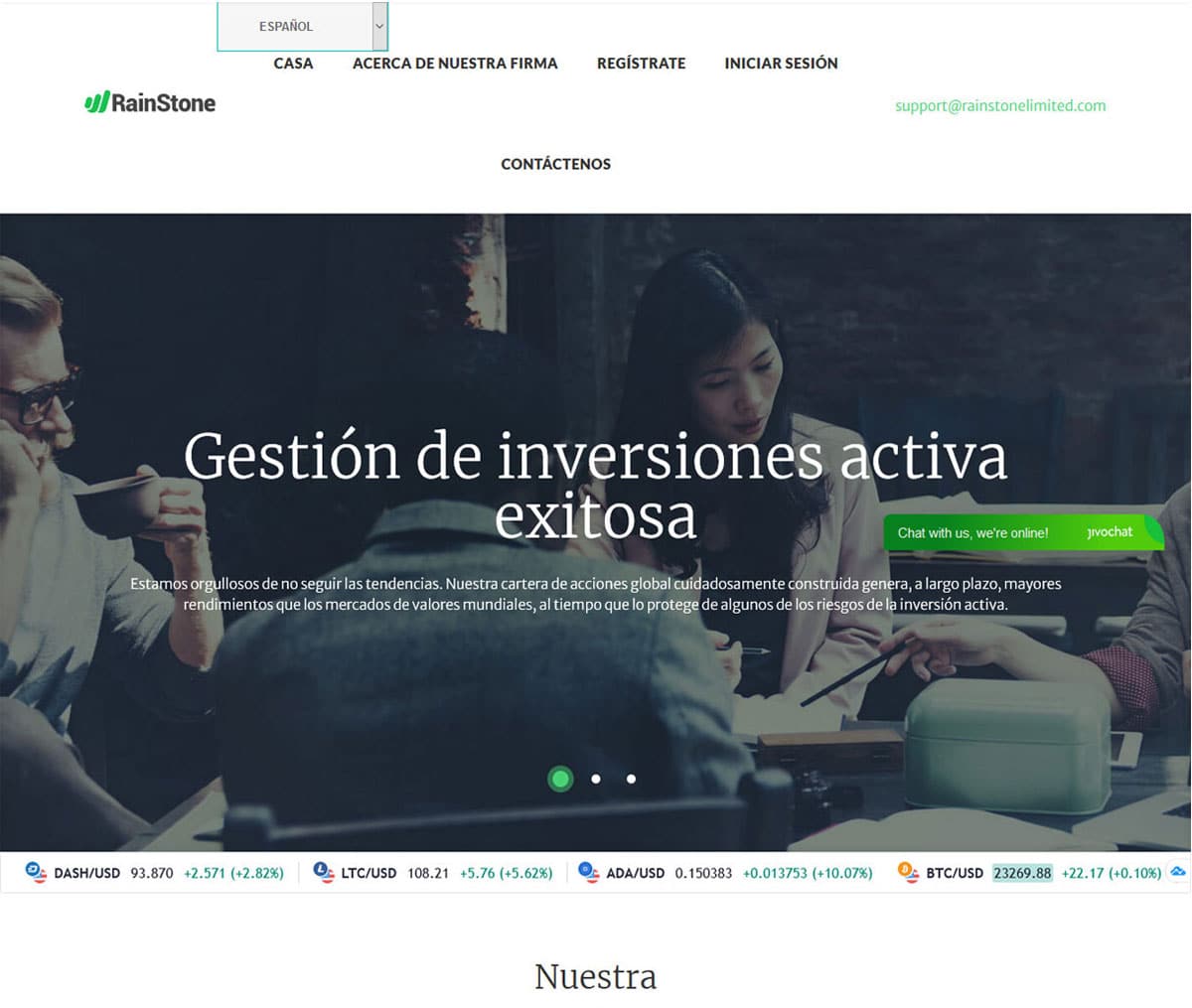 Página web de RainStone