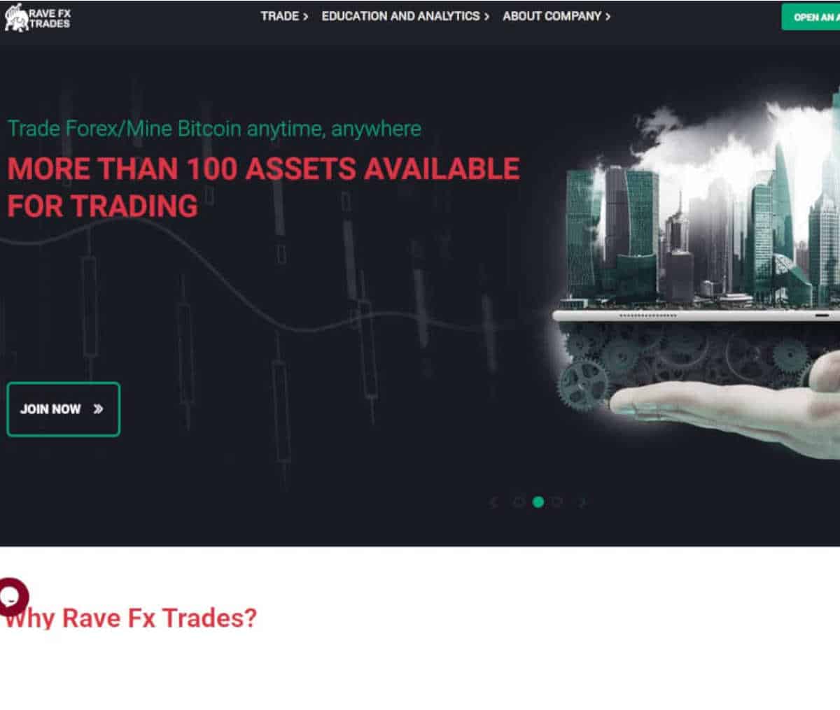 Página web de Rave Fx Trades