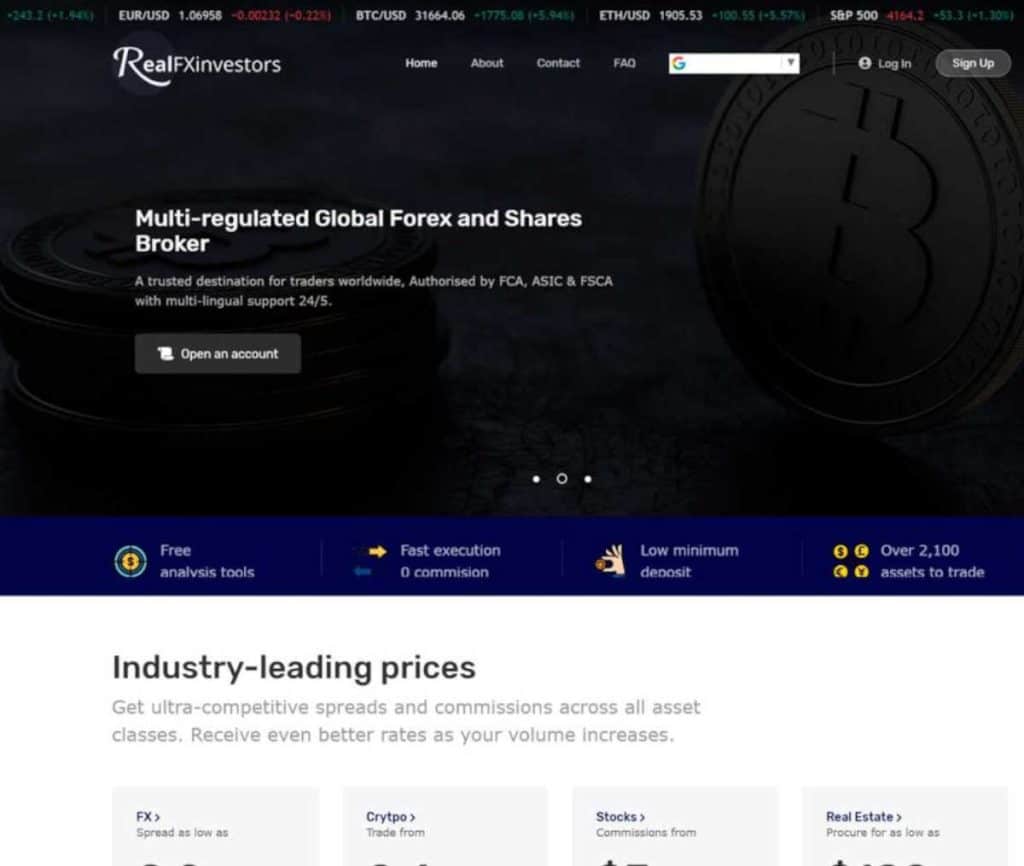 Sitio web de Real FX Investors