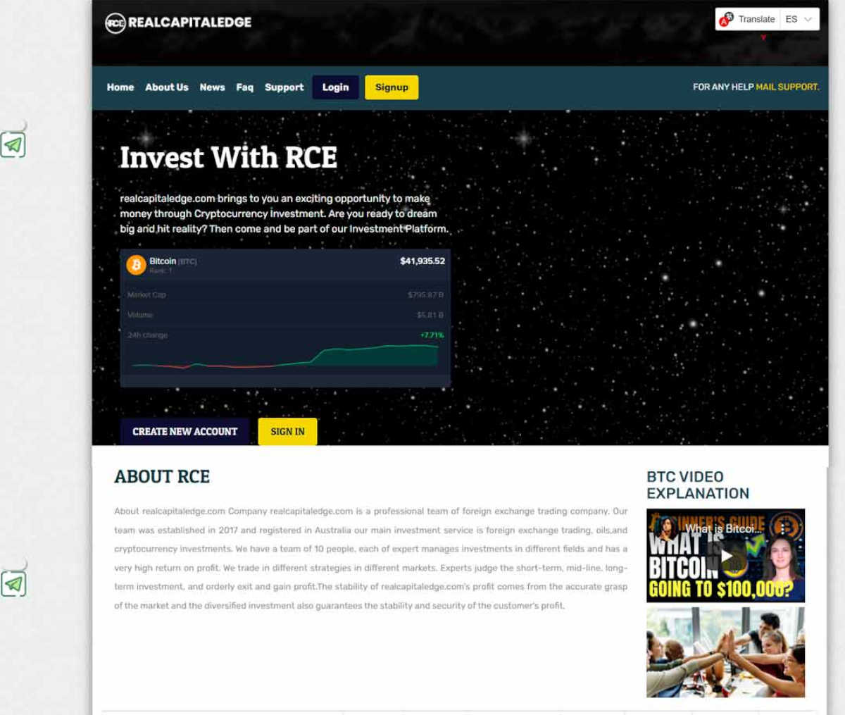 Página web de Realcapitaledge.com