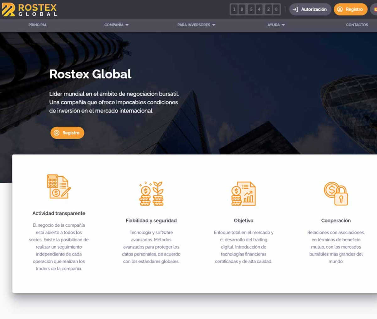Página web de Rostex Global