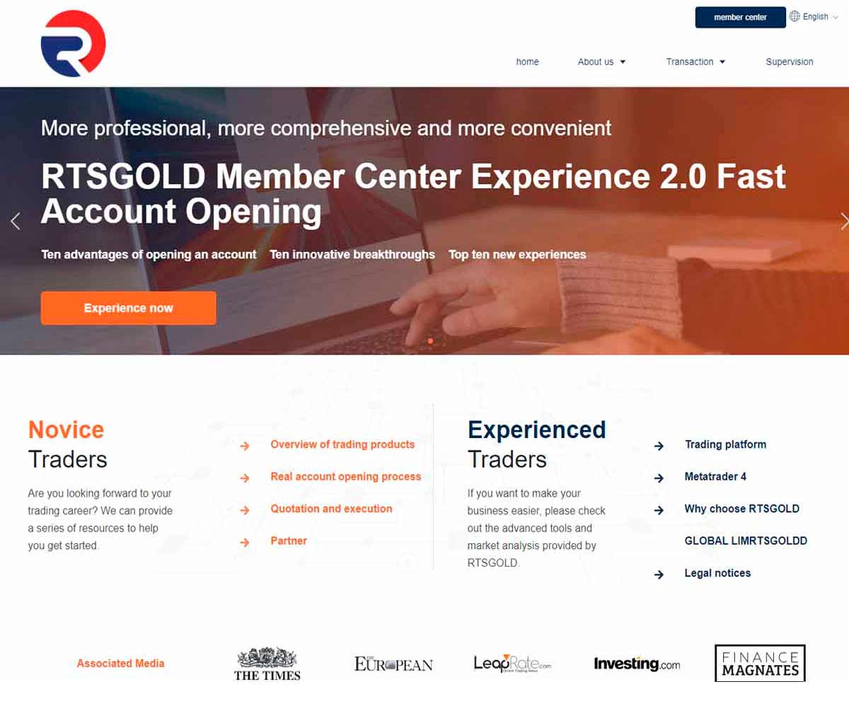 Página web de RTSGOLD