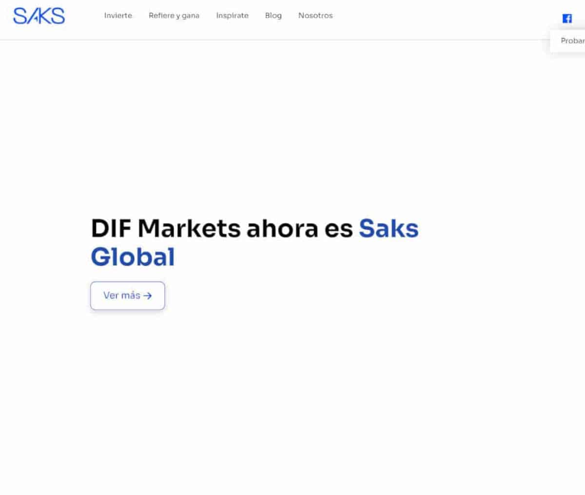 Página web de Saks Global