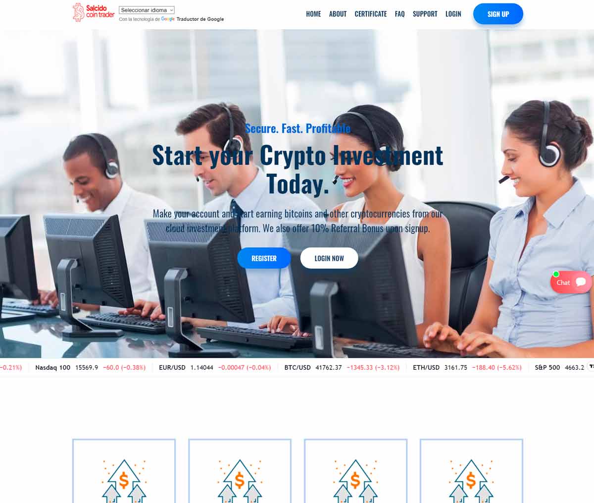 Página web de Salcido Coin Trader