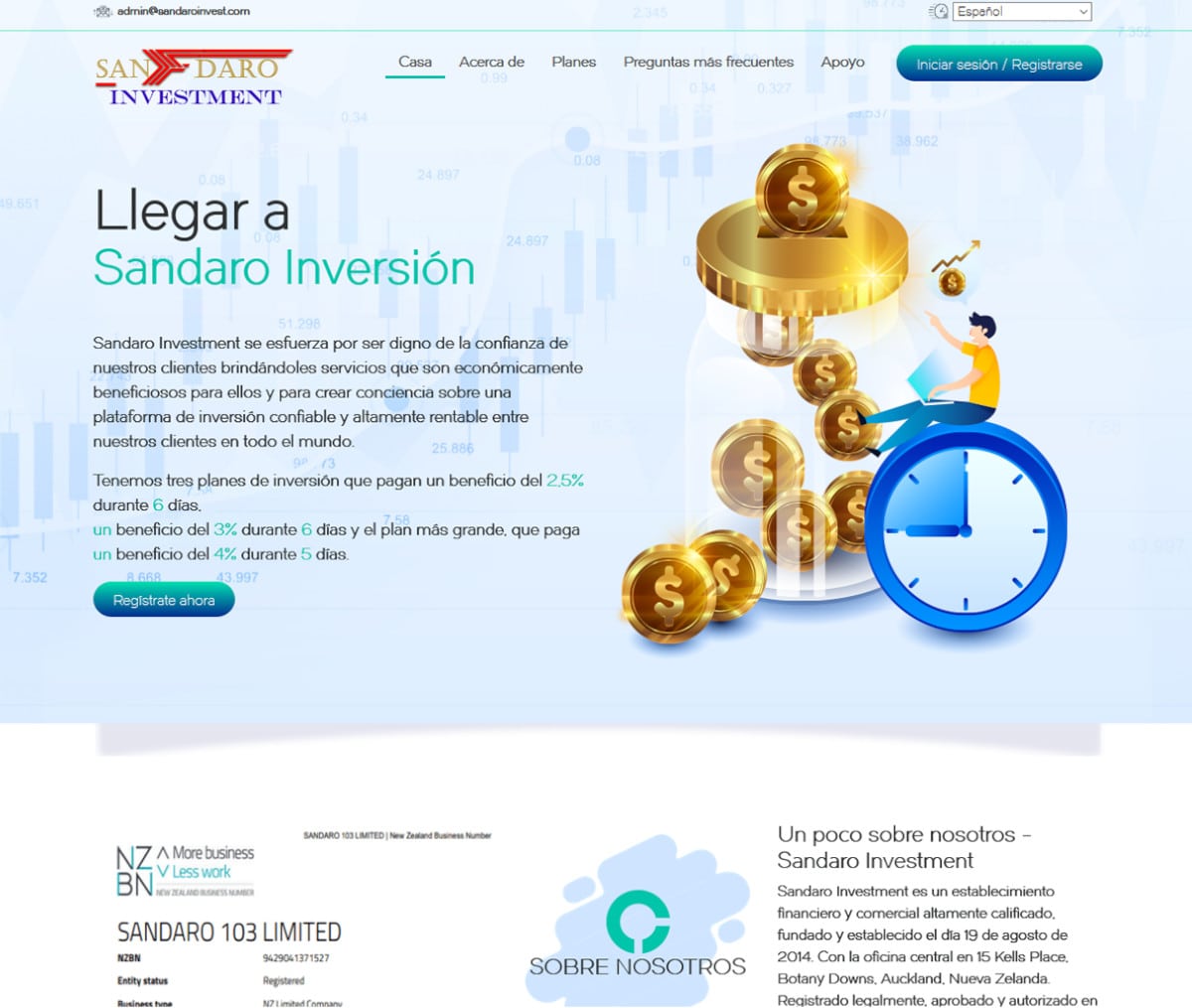 Página web de Sandaro Investment