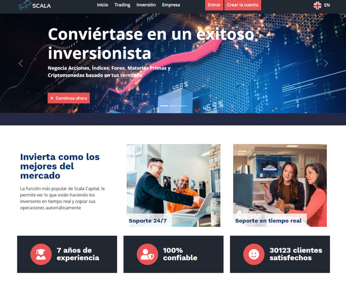 Página web de Scala Capital