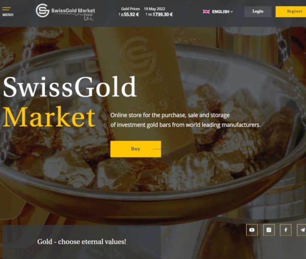 Sitio web de SwissGold Market