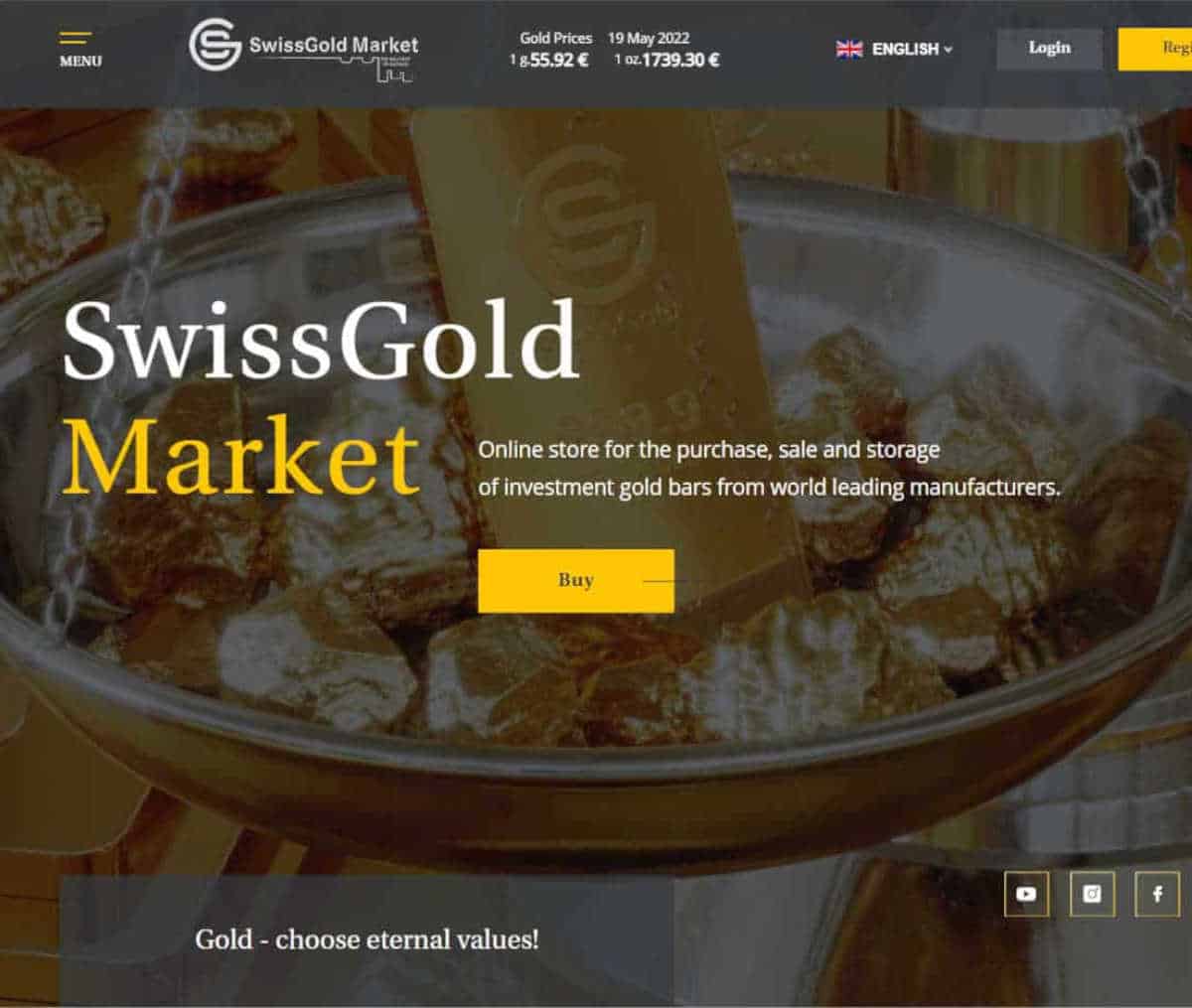 Página web de SwissGold Market