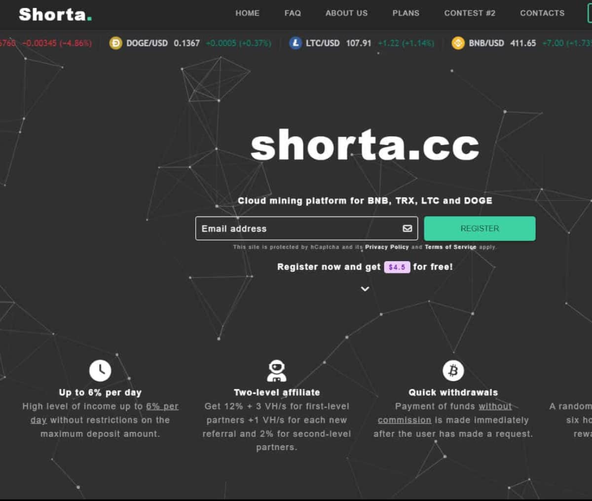 Página web de Shorta