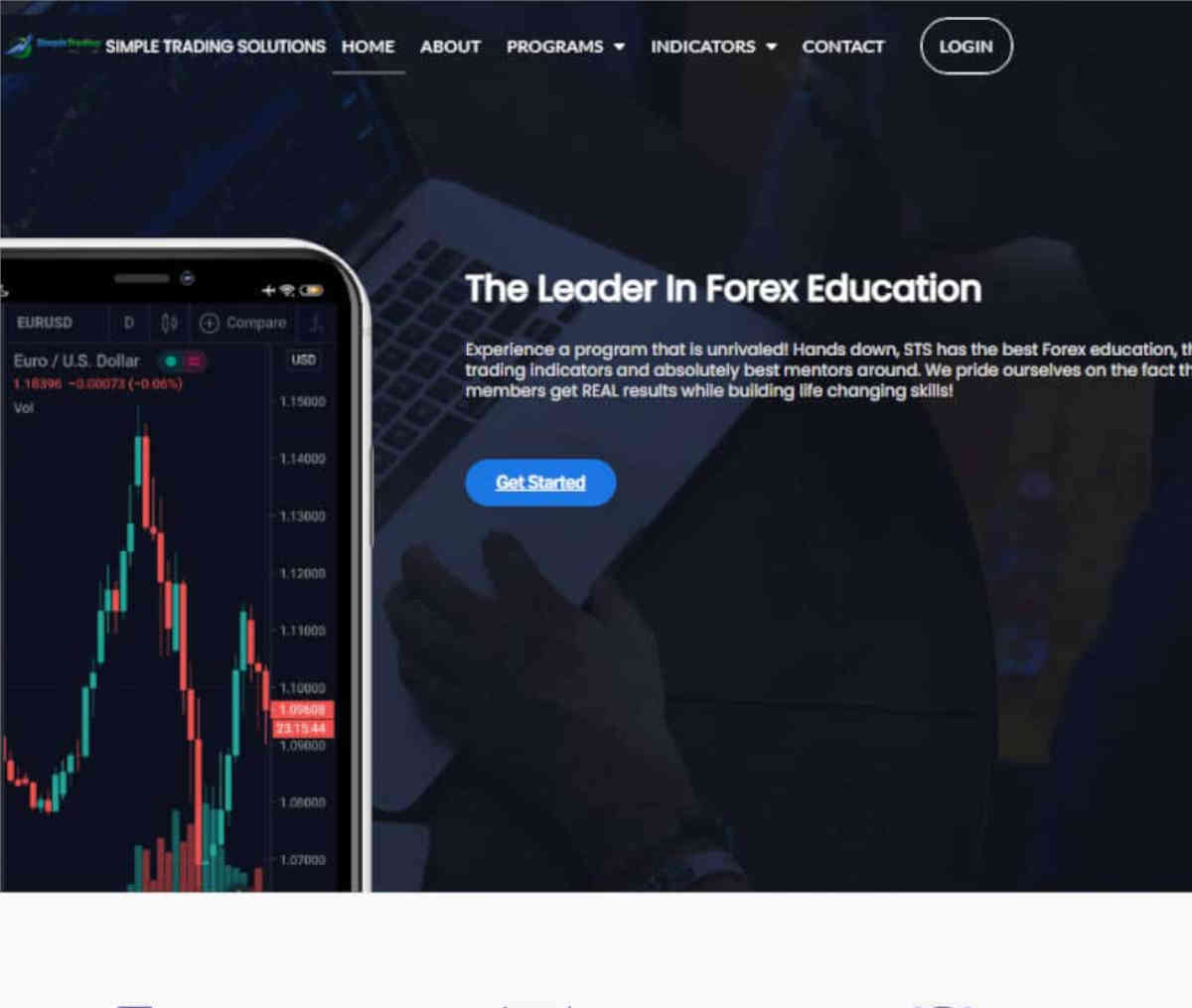 Página web de Simple Trading Solutions