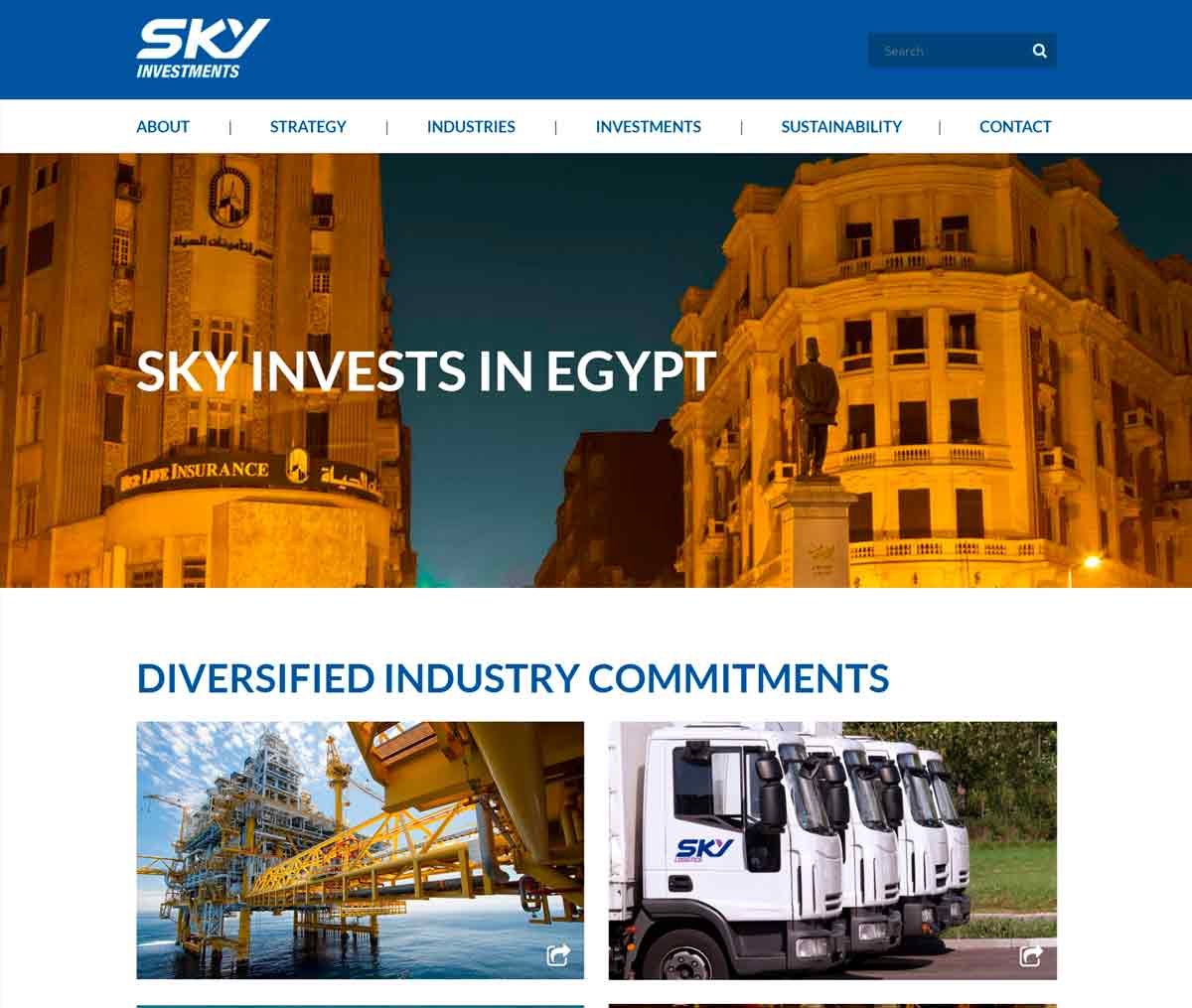 Página web de Sky Investments