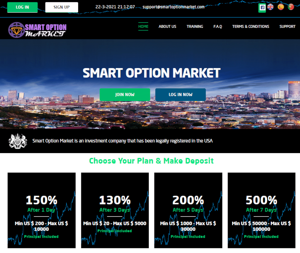 Página web de Smart Option Market