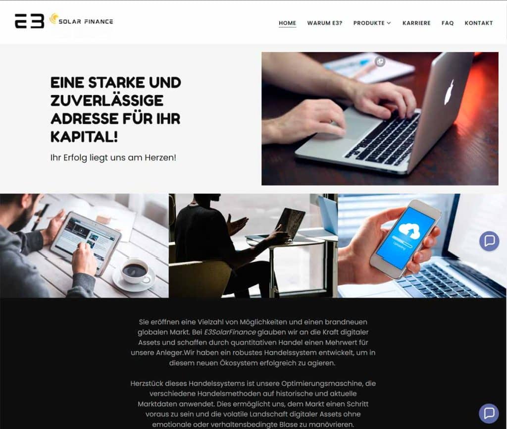 Sitio web Solar Finance