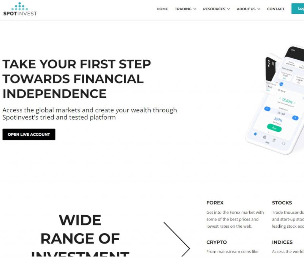 Sitio web de Spotinvest