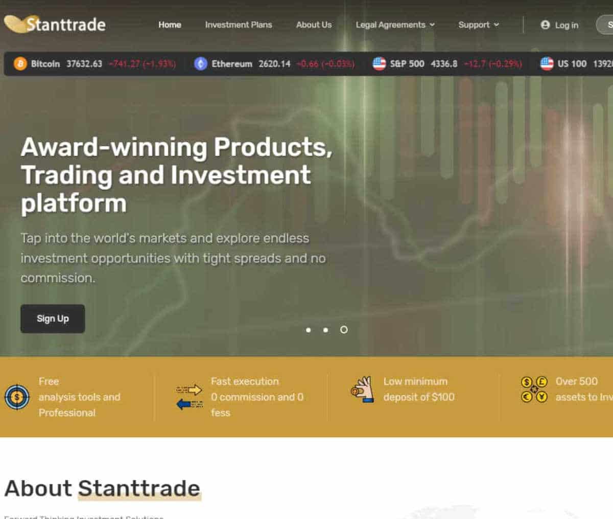 Página web de Stanttrade