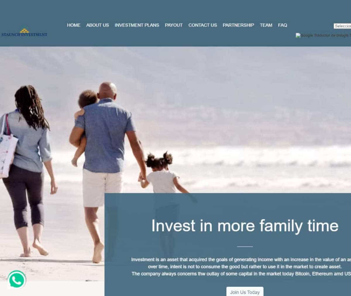 Página web de Staunch Investment