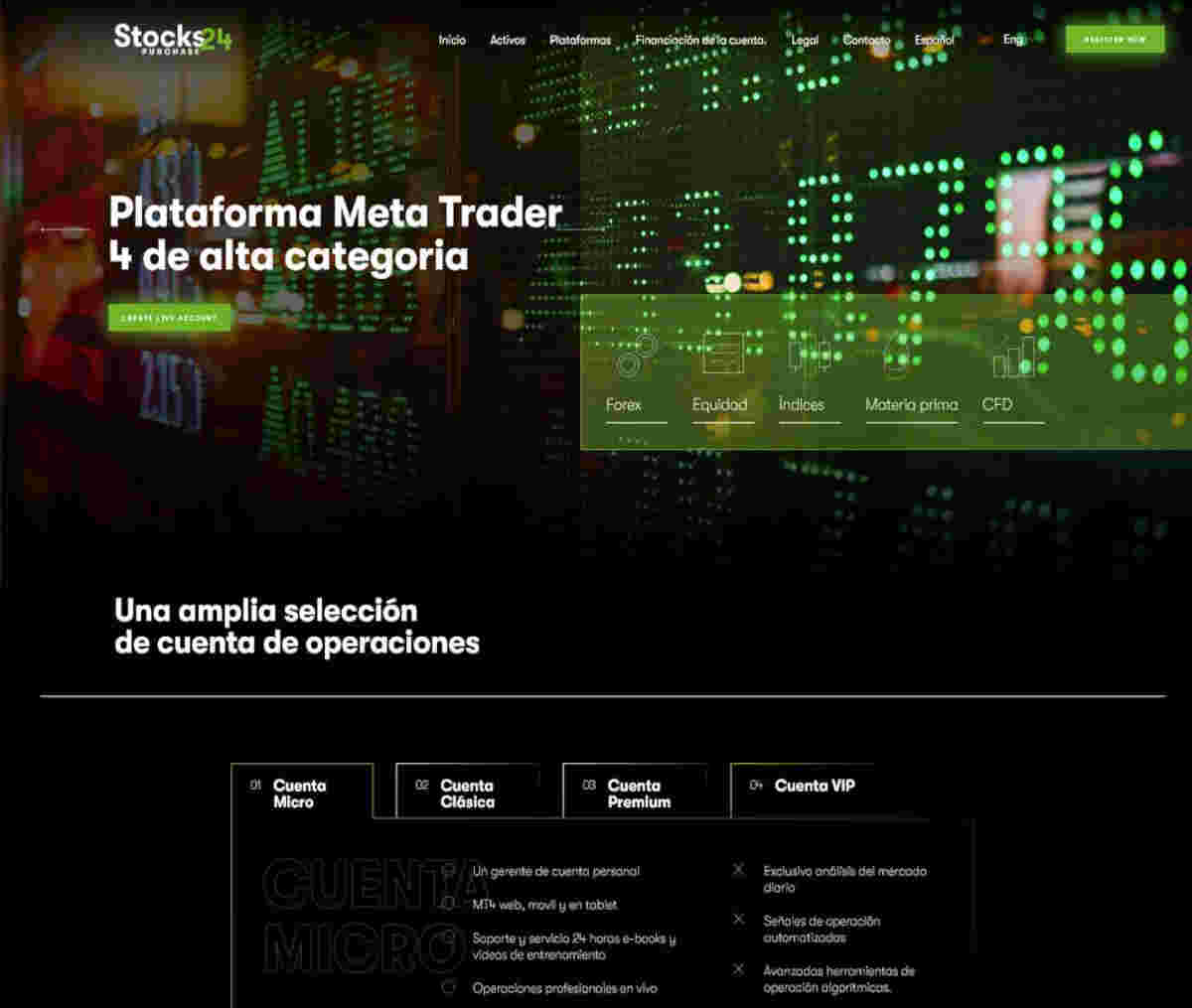 Página web de Stocks24