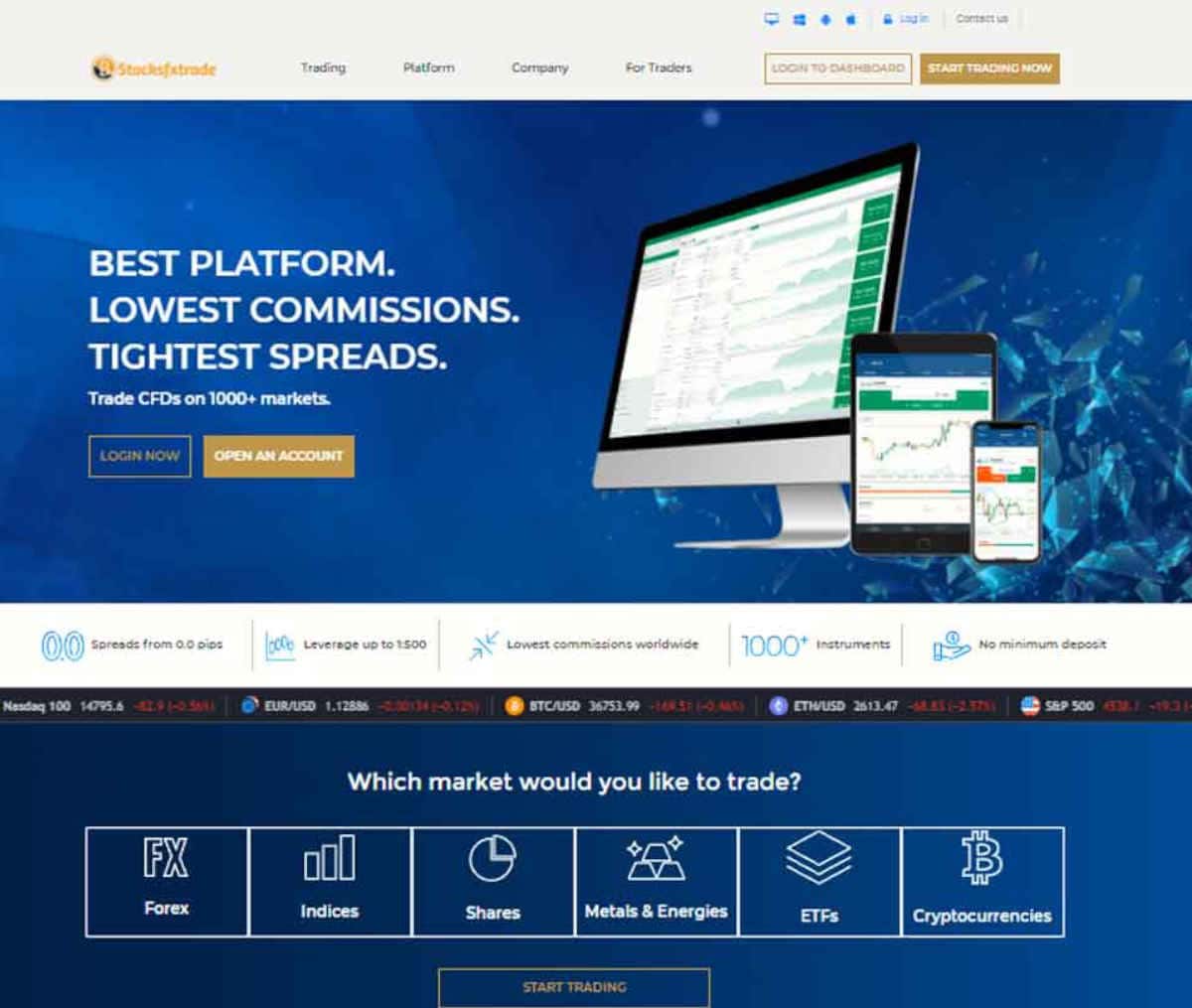 Página web de Stocksfxtrade