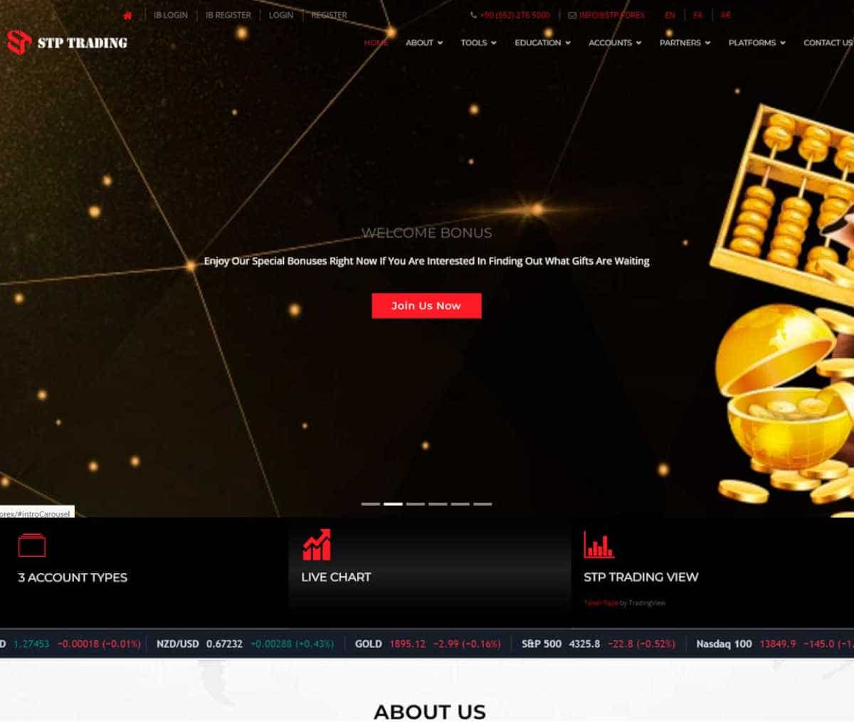 Página web de STP Trading
