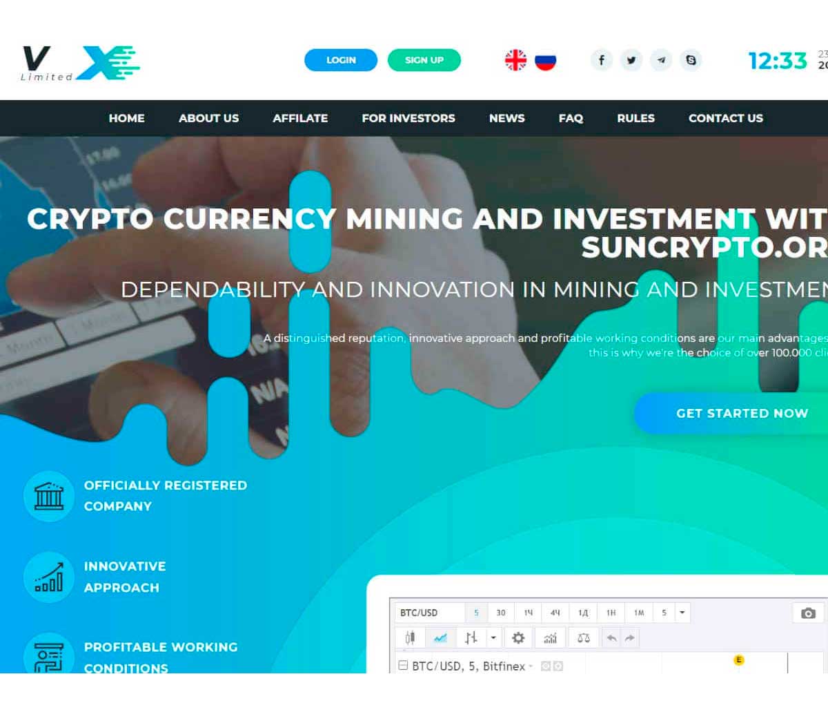 Página web de Suncrypto