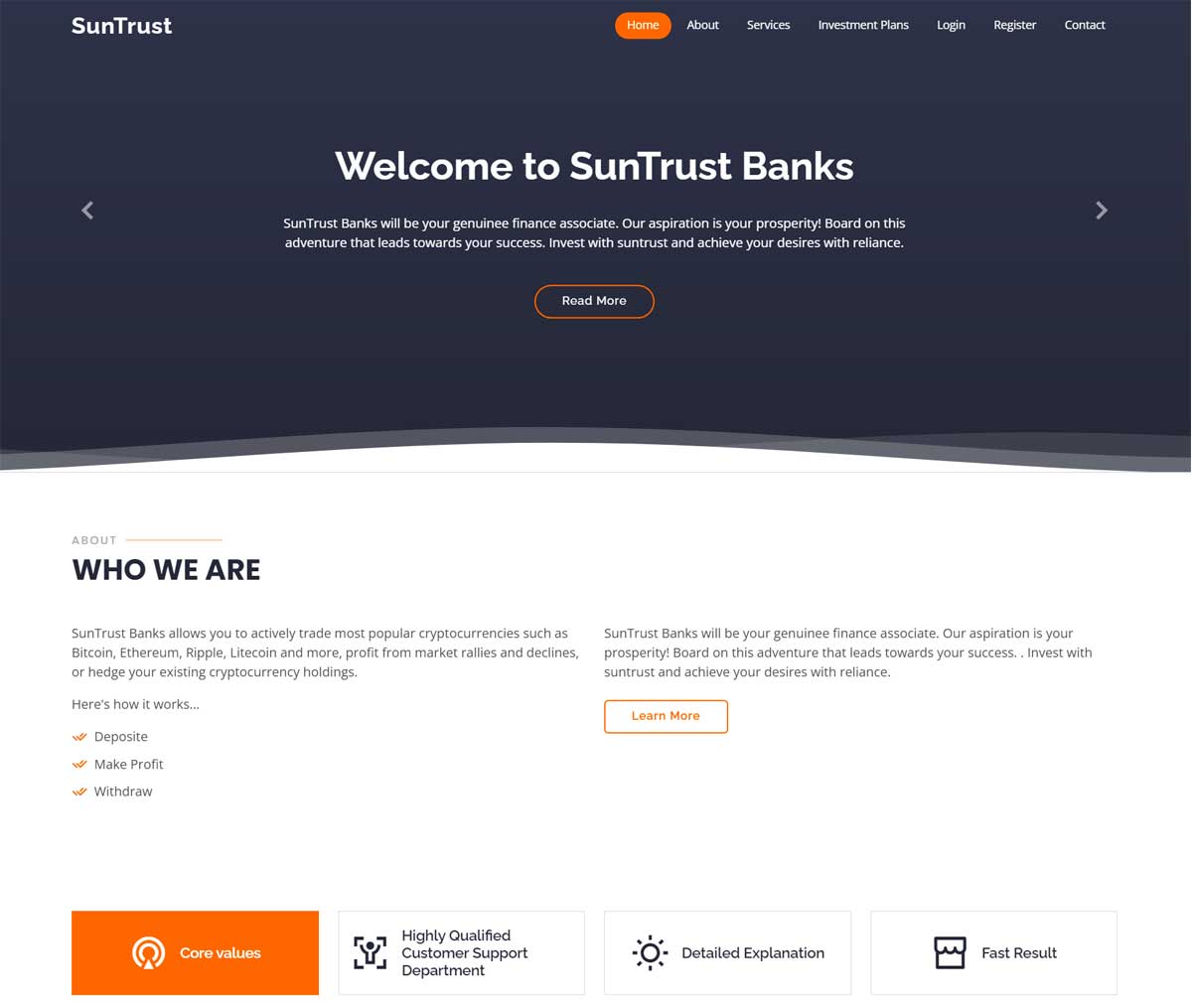 Página web de SunTrust Bank