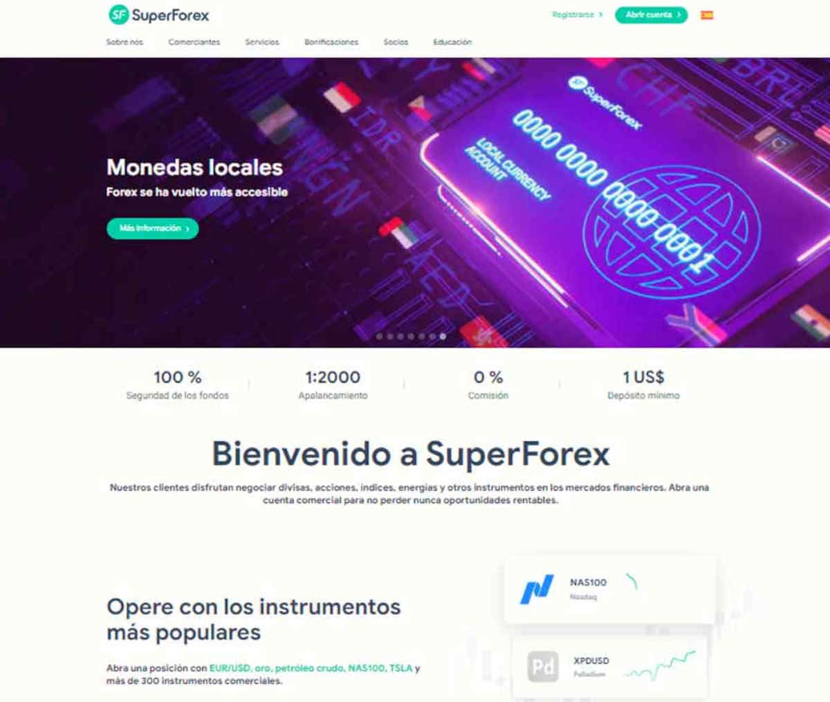 Página web de SuperForex