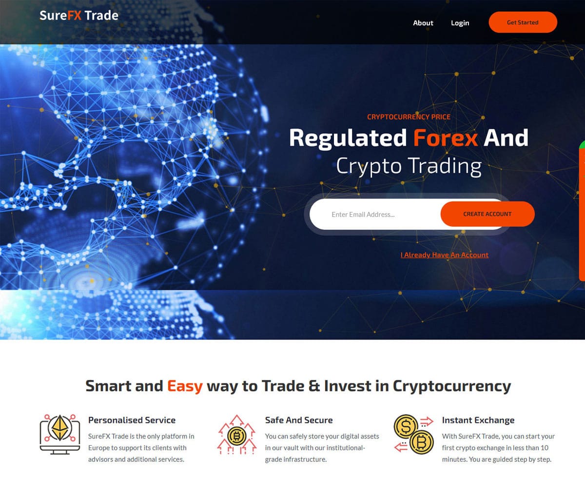 Página web de SureFX Trade