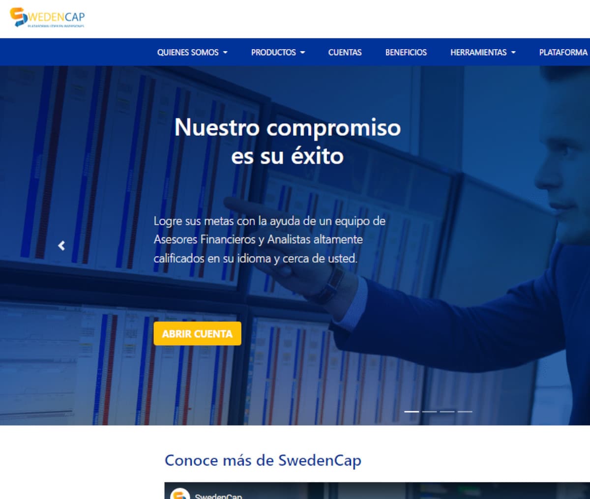 Página web de SwedenCap