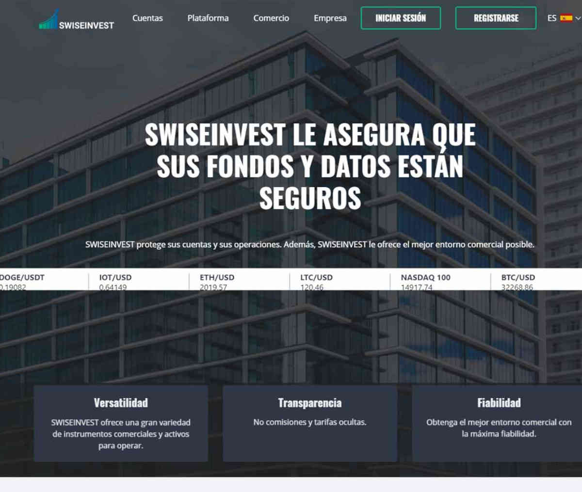 Página web de Swiseinvest
