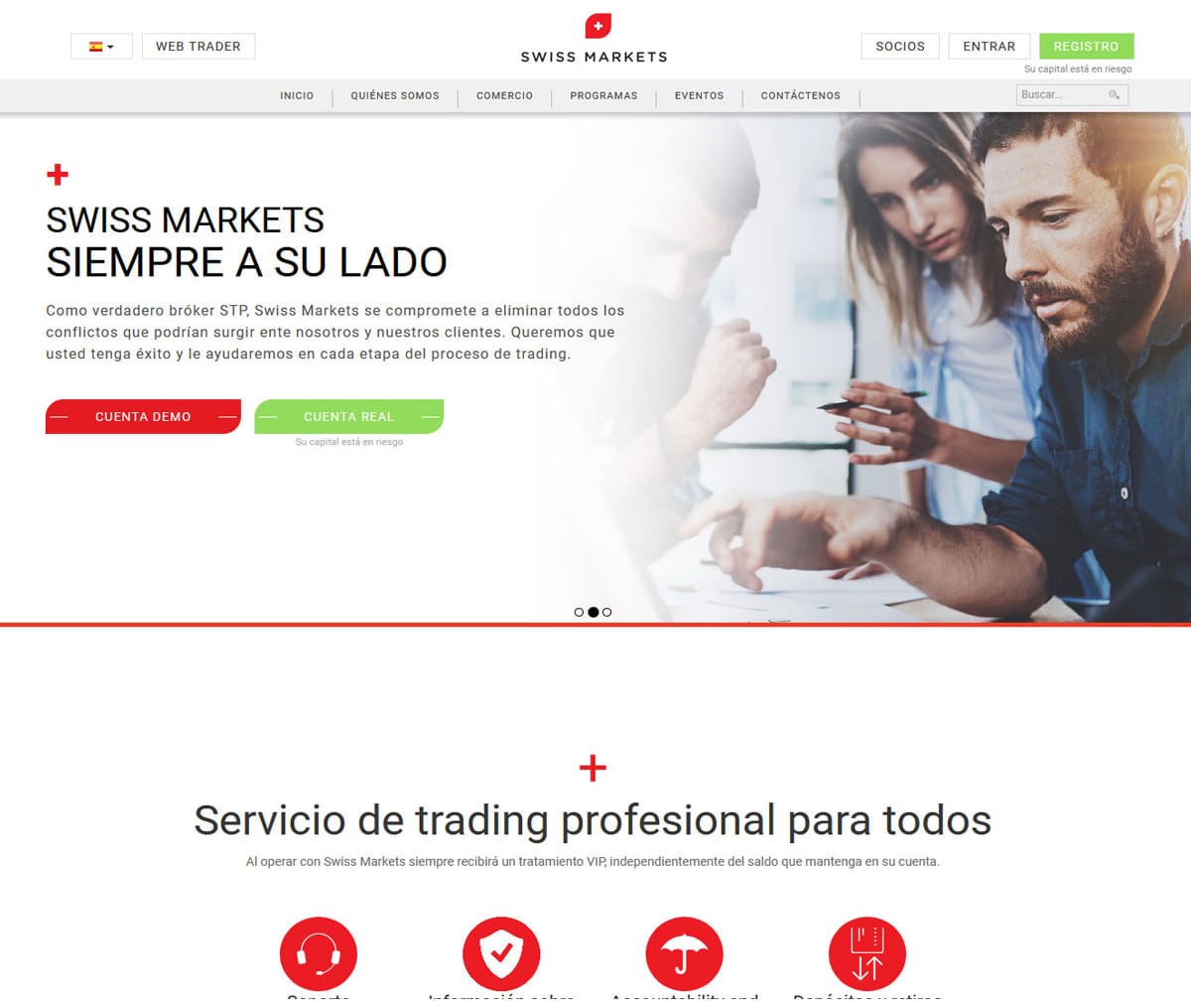 Página web de Swiss Markets