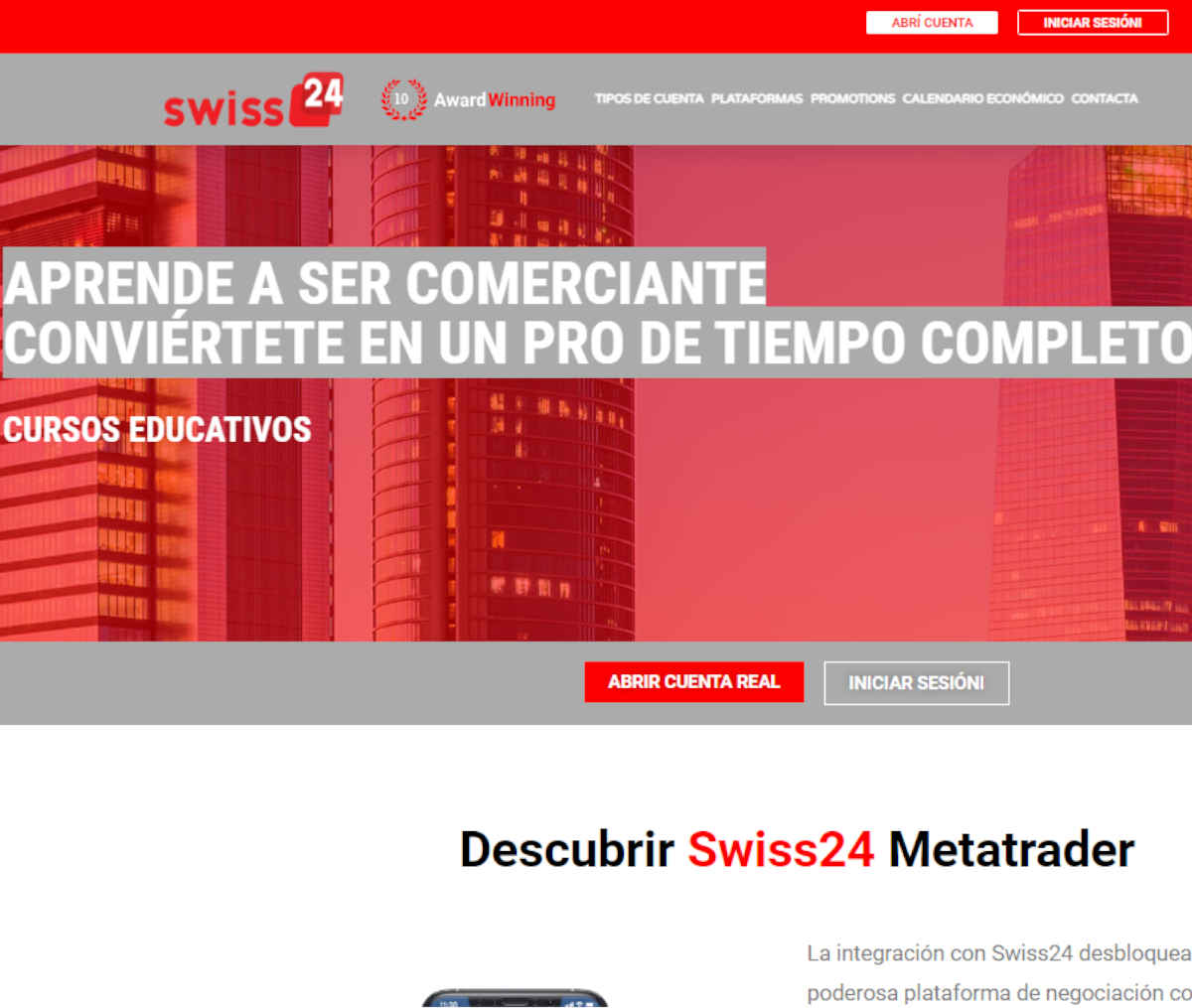 Página web de Swiss24