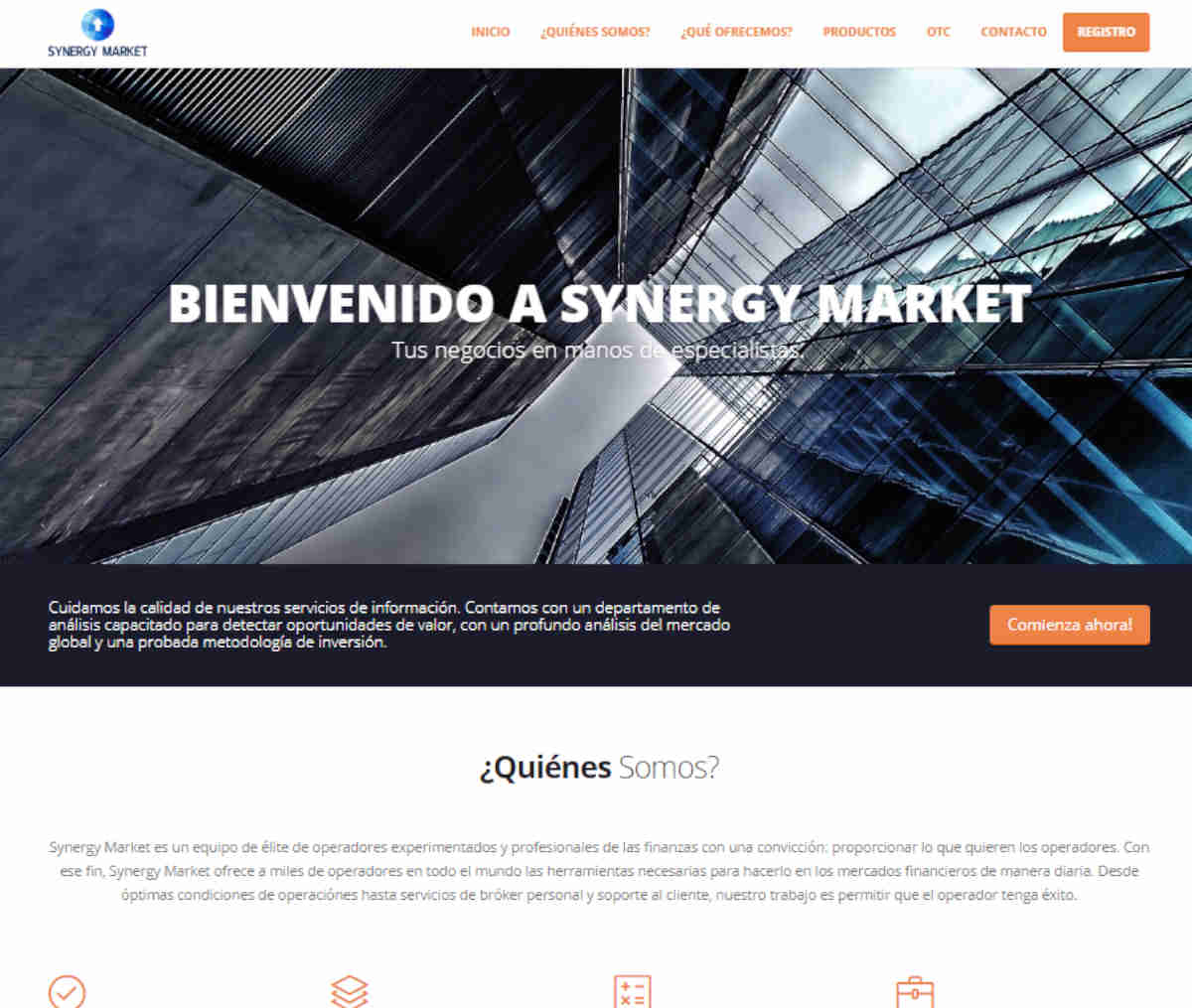 Página web de Synergy Market