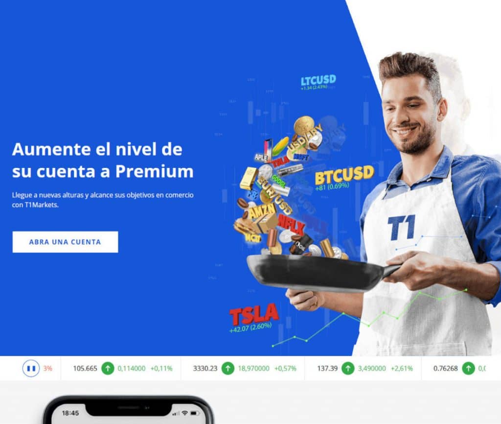 Sitio web de T1Markets