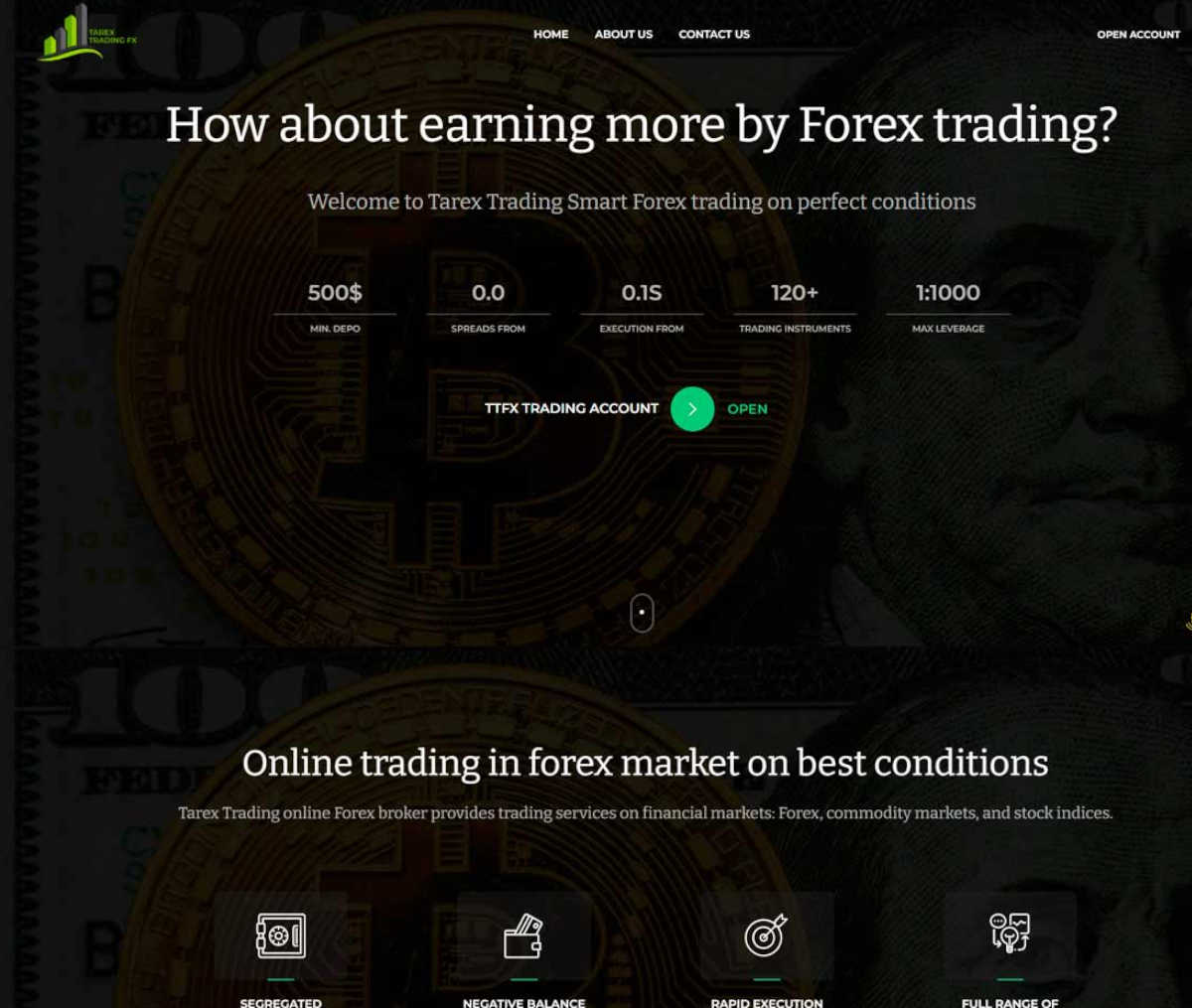 Página web de Tarex Trading Fx