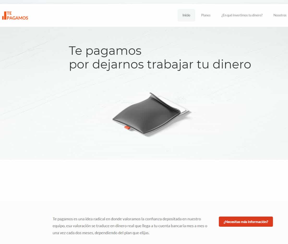 Página web de Te Pagamos