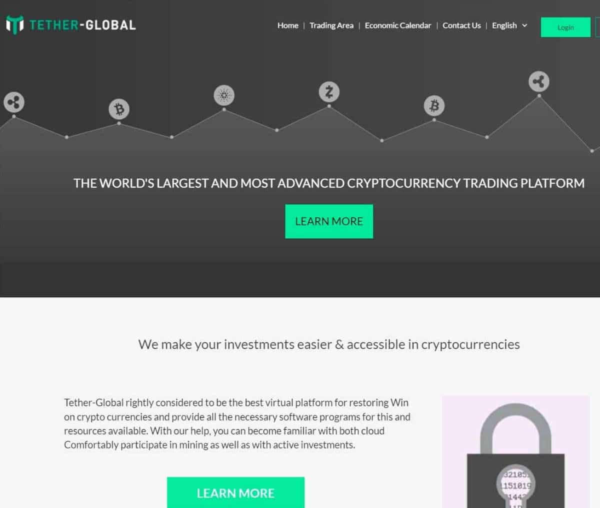 Página web de Tether-Global