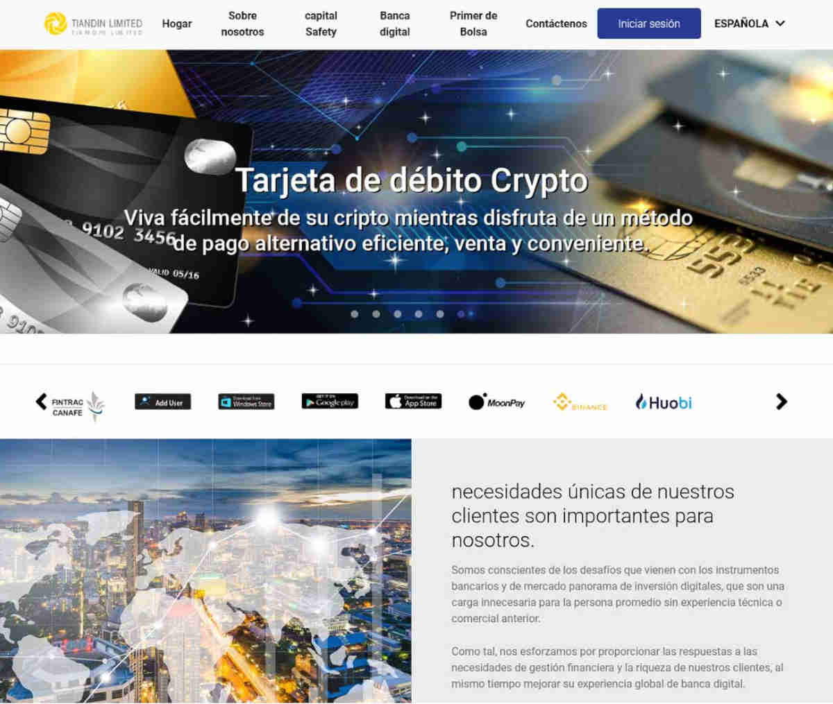 Página web de Tiandin Limited