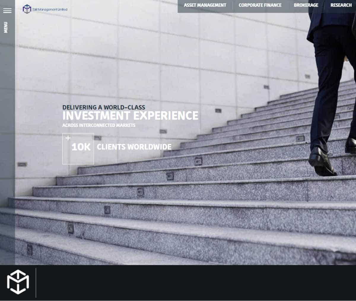 Página web de T. M. Management