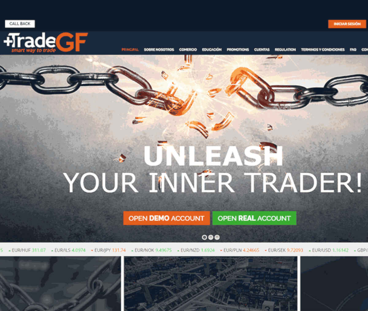 Página web de Trade GF