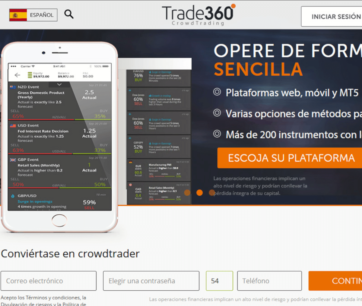 Página web de Trade360