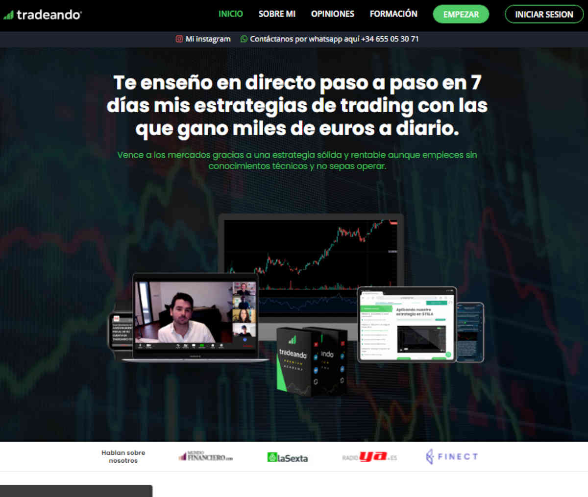Página web de Tradeando