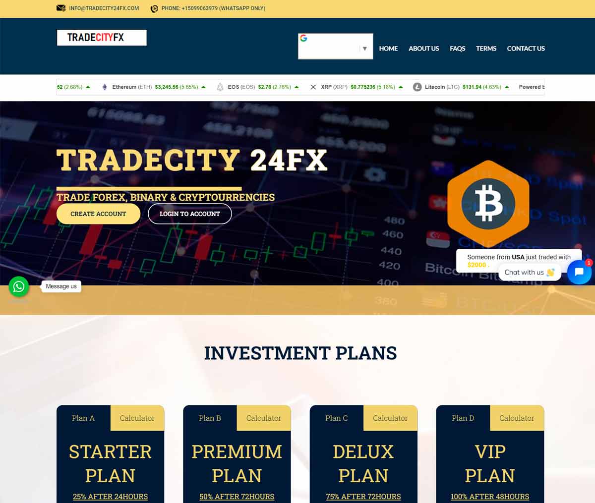 Página web de Tradecity 24FX 