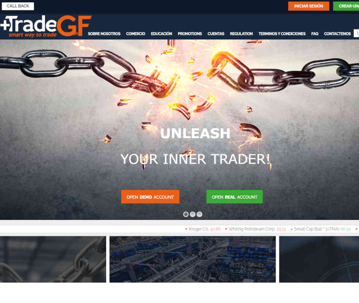 Página web de TradeGF